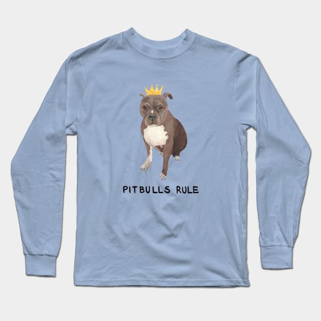 Pitbulls Rule Long Sleeve T-Shirt by Das Brooklyn